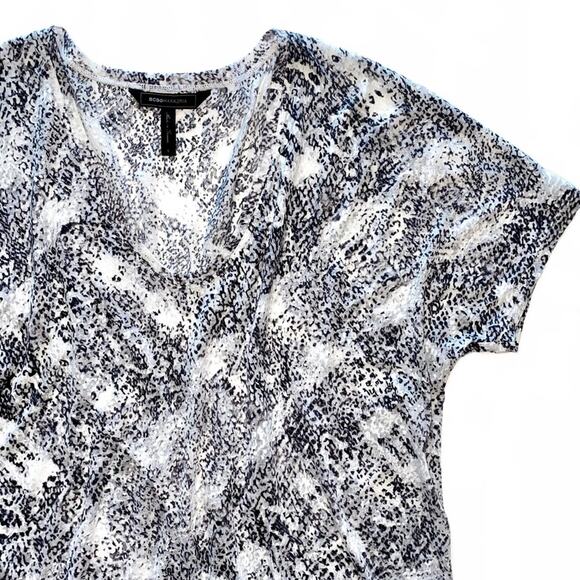 BCBGMaxAzria Sheer Speckled Burnout Short Sleeve Tee Size Small - Picture 2 of 11